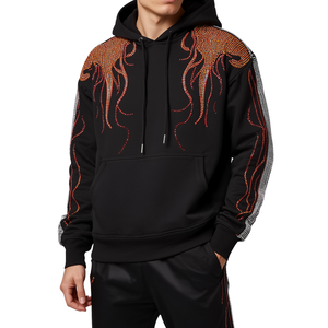 Vente Flash Prix de Gros Survêtement Personnalisé en Strass Effet Flamme pour Hommes – Vêtement de Mode Streetwear Premium - Product Image 3
