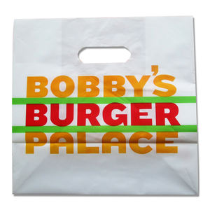 LDPE Luxury PE Packaging Square Bottom <b>Bag</b> Custom Printed Die Cut Handle Supermarket Promotion Wholesale Price Vietnam Factory - Product Image 6