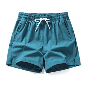 Shorts de plage pour hommes 100 % polyester, taille élastique unie, coupe ample, décontractés, séchage rapide, écologiques, pour le surf et les sports d'été - Product Image 6