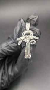 Collier pendentif croix Ankh en moissanite incolore sertie de diamants, en argent 925, style hip-hop, pour hommes spirituels, à prix réduit - Product Image 6