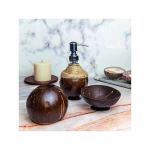 Distributeur de savon liquide en coquille de noix de coco écologique pour une vie durable - Product Image 1