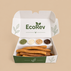 Biodegradable Eco-Friendly Custom Crepes Paper Cone Takeaway Snacks Boxes Waffle Bakery Churros Donut <b>Foldable</b> UV Coated <b>Box</b> - Product Image 5