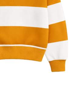 Sudadera Personalizada con Cierre de Cremallera, Rayas Amarillas y Blancas, Cuello Camisero, para Hombre, Estilo Casual, Fabricante OEM - Product Image 5