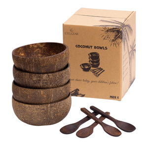 ชุดชามและช้อนมะพร้าวทำมือ เป็นมิตรกับสิ่งแวดล้อม ภาชนะใส่อาหารจากเปลือกมะพร้าวธรรมชาติ ขายส่งจากเวียดนาม - Product Image 1
