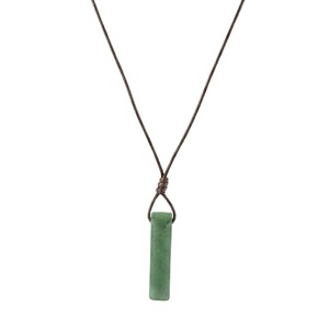 Natural Crystal <b>Aventurine</b> Mirage Unshaped Pendant <b>Necklace</b> with Adjustable Rope Chain for Men and Boys - Product Image 3
