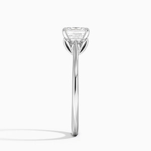 Bague BOJ 082 en argent 925, coupe Asscher, sertie de pierres florales, solitaire diamant 2 carats, couleur D, VVS1, moissanite certifiée GRA, en solde - Product Image 3
