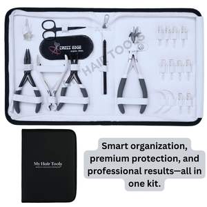 Kit de Pinzas para Extensiones de Cabello: Pinzas de 5 Pulgadas para Microperlas (Crimpado y Extracción), Pinzas de 7 Pulgadas para Extensiones Adhesivas (Cortador de Adhesivos, Gancho, Bucle y Clips de Seccionamiento) - Product Image 6