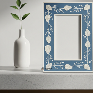 Cadre photo décoratif en os bleu incrusté, design artisanal fait main - Product Image 3