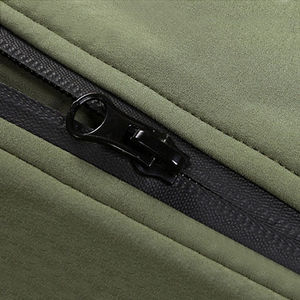 Men's Olive Green <b>Fleece</b> Jacket Stand Collar Zipper Closure Windproof Casual Outdoor Wear Autumn Season Regular Fit - Product Image 5