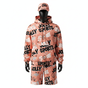 Ensemble sweat-shirt et short pour homme, 320 GSM, coton lourd et polyester, tissu French Terry, toucher doux, logo sublimé. - Product Image 6