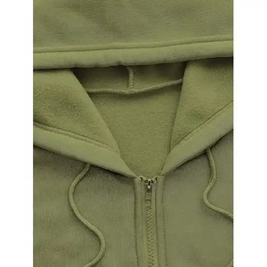 Sweat à capuche zippé noir pour homme, coupe classique, couleur unie, style décontracté, 100 % coton, tendance 2026 - Product Image 3