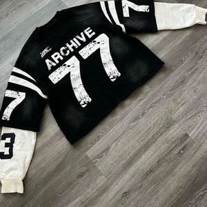 T-shirt Homme Personnalisé OEM, Coupe Ample et Flottante, Double Couche, Impression DTG, Effet Vieilli, Grammage Lourd - Product Image 6