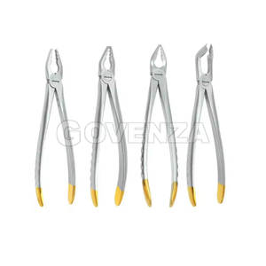 Juego de Fórceps Dentales Premium de Acero Inoxidable con Puntas Doradas, Instrumento Quirúrgico para Extracción de Dientes - Product Image 2