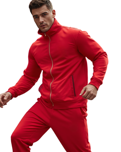 Men <b>White</b> Tracksuit Full Zip Stand Collar <b>Jogger</b> Set Breathable Polyester Spring Casual Wear - Product Image 2