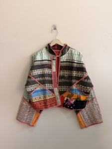 Lot of Assorted Handmade Eco-Friendly 100% Cotton Quilted Kantha Vintage Reversible Boho Short Length Kiara Cut Jacket - Product Image 4