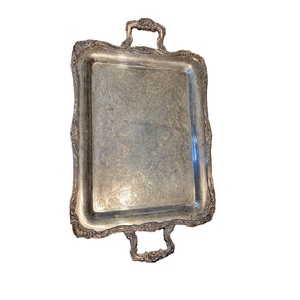 Plateaux de service élégants en aluminium moulé, finition argentée, forme rectangulaire, pour la maison et les hôtels, plateaux de service pour aliments et boissons sur table - Product Image 5