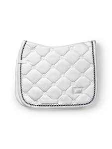 Ensemble de tapis de selle de dressage blanc PORTACE ENTERPRISES, 2 pièces, matelassé en coton et polyester, garniture marine, sangles d'emballage légères pour - Product Image 3