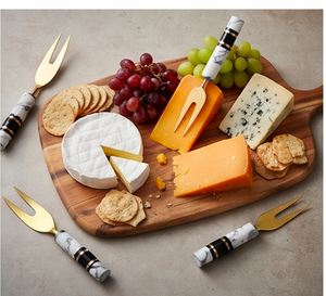 Modern <b>Cheese</b> <b>Knife</b> <b>Set</b> With Marble Handle Gold Metal <b>Cheese</b> Tools Dishwasher Safe For Kitchen Use Restaurant And Dining Use - Product Image 6