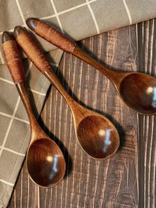 Cuillère et fourchette en bois réutilisables, couverts de table, ustensiles de cuisine, vaisselle, outils de service, écologiques, lavables au lave-vaisselle, durables - Product Image 6