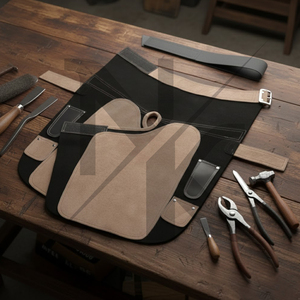 Wholesale Luxury Heavy-Duty Reusable Farrier <b>Apron</b> Buckle Custom Blacksmith Hospital Use Horse Shoeing Durable Genuine Leather - Product Image 6