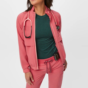Tenues médicales pour femmes à manches courtes avec logo personnalisé, ensembles d'uniformes extensibles et respirants pour infirmières, blouses pour femmes, vêtements d'hôpital pour médecins - Product Image 5