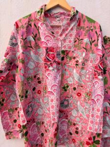 Conjunto de Pijama de Algodón con Estampado de Patchwork para Mujer, Ropa de Dormir y de Estar por Casa con Bolsa a Juego, Suave y Transpirable, Ropa de Dormir de Verano al por Mayor - Product Image 4