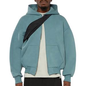 Ropa de calle de alta calidad Zipup Boxy Puff Print Zip Hoodie Custom Full Zipper Hoodie Cotton Heavyweight Cropped Zip up Hoodie 2026 - Product Image 1