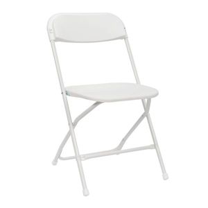 Classic White Garden Folding Chair 4pcs Injection Molding Plastic Classic Design - Product Image 2