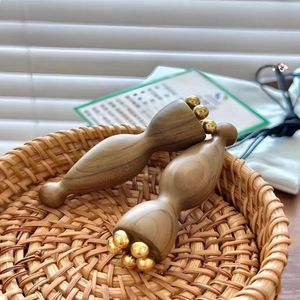 Natural Beech Wood Body <b>Massage</b> Roller <b>Tool</b> Deep Tissue Muscle Relaxation Anti Cellulite Lymphatic Drainage Wooden Massager - Product Image 6
