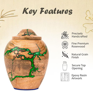 Eco Friendly Wooden Memorial Urn for Human Ashes Luxury Handmade Wooden Urn for Ashes by AYAANS - Product Image 3