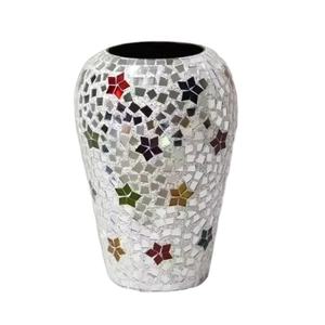 Florero de aluminio de alta calidad de tendencia moderna, jarrones de suelo de hierro y mosaico hechos a mano para decoración del hogar, macetas de interior - Product Image 1