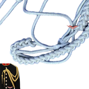 Braided Aiguillette Shoulder <b>Silver</b> <b>Wire</b> <b>Silver</b> Aiguillette <b>Wire</b> Cord Aiguillette Metallic <b>Silver</b> Tip - Product Image 3