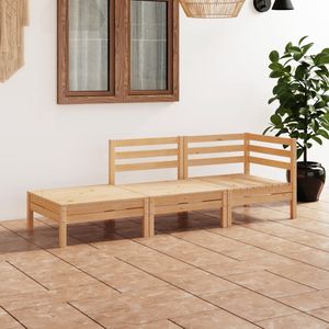 Ensemble de salon de jardin modulaire moyen en bois de pin massif naturel, mobilier d'extérieur durable - Product Image 1