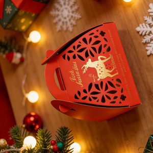 Caja de Regalo Portátil de Cartón con Estampado en Dorado y Diseño Calado - Embalaje de Lujo Certificado por FSC ISO9001 y SMETA de Vietnam, Tamaño Personalizado - Product Image 1