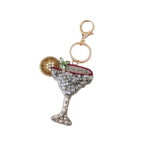 Bohemian Handmade Glass Beads Embroidery <b>Keyring</b> Accessory Durable Handmade Seed Beads Embroidery Keychain with Metal Hook - Product Image 2