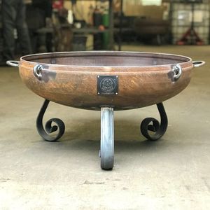 Linea Exports Inc Iron Wood Burning Fire Pit Outdoor Metal Barbecue <b>Grill</b> with Star and Moon Decoration <b>Portable</b> Powder Coated - Product Image 4