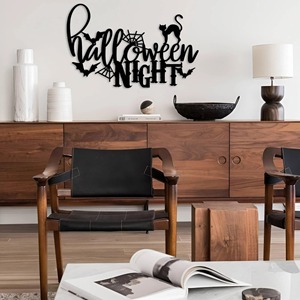 Letras decorativas de metal para pared con caligrafía temática de Halloween, ideales para decoración de fondo de fiestas y configuración de cabinas de fotos. - Product Image 4