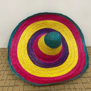 Sombrero de Vaquero de Paja Natural de Fábrica Vietnamita con Ala Ancha Plana y Logotipo Personalizado, Estilo Mexicano, para Viajes de Verano, Eventos Casuales - Product Image 1