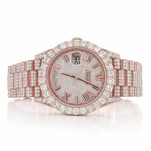 Luxury Iced Out Moissanite <b>Watch</b> Rose Gold Automatic Mechanical Diamond Bust Down Hip Hop Wristwatch - Product Image 1