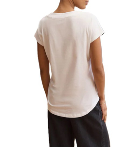 Summer <b>Women's</b> <b>V</b>-<b>Neck</b> Short Sleeve <b>T</b>-<b>Shirt</b> 100% Cotton Eco-Friendly Quick Dry Breathable High Quality Sports Gym Wear - Product Image 5