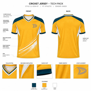 Maillot d'équipe sublimé OEM, uniforme de cricket en polyester performant, respirant et à séchage rapide, vêtements de sport - Product Image 6