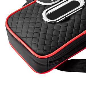 Boîte à mouchoirs noire et rouge robuste avec sangle élastique, porte-mouchoirs décoratif pour la salle de bain et la maison - Product Image 2