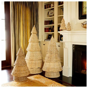 Wholesale Eco-friendly Rustic Rattan Large Christmas <b>Tree</b> Christmas Decorations for Home Hotel Restaurant from Vietnam - Product Image 3