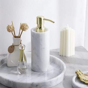 Marble Round <b>Vanity</b> White Decorative Serving Tray for Bathroom Counter Kitchen Nightstand Dresser <b>Table</b> Accent Decor - Product Image 3