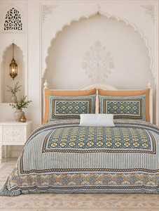 Elegante Juego de Sábanas y Fundas de Almohada de 3 Piezas, 100% Algodón, Estampado a Mano con Diseño Floral, 300 Hilos, Resistente a la Decoloración - Product Image 2