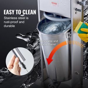 Macchina imbottitrice per salsicce verticale manuale da 15L 304 attrezzature per il riempimento di salsicce ad alta efficienza in acciaio inossidabile - Product Image 6