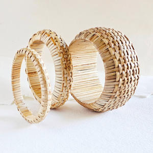 Pulseras de ratán anchas y gruesas, las más vendidas, precio competitivo, pulseras de material natural. - Product Image 1