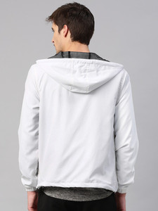 เสื้อแจ็คเก็ตกันลมสีขาวสำหรับผู้ชาย มีฮู้ด ซิปปิด สวมใส่สบายๆ สำหรับฤดูใบไม้ผลิ ผลิตจากโพลีเอสเตอร์ ทรงปกติ - Product Image 6