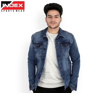 Chaqueta Vaquera Premium para Hombre, Corte Clásico, Chaqueta de Mezclilla Azul para Moda Casual Urbana, Primavera/Otoño, Venta al Por Mayor - Product Image 1