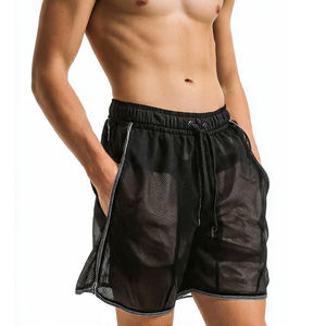 กางเกงขาสั้นตาข่ายขายส่งสำหรับผู้ชาย เอวสูงรูดเชือก กางเกงชายหาด กางเกงขาสั้นตาข่ายกันลม แห้งเร็วสำหรับผู้ชาย - Product Image 3